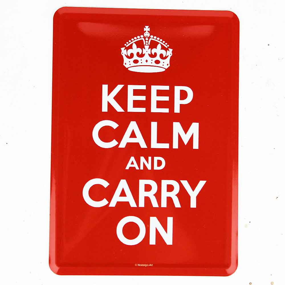 Bild von BlechPOSTKARTE "KEEP CALM AND CARRY ON" A6
