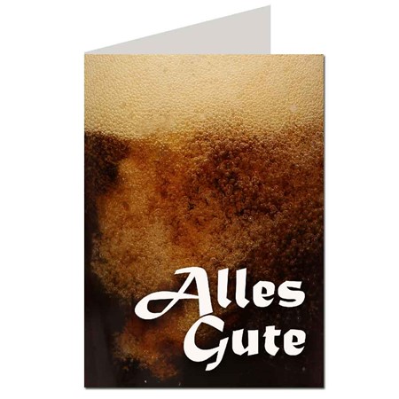 Bild von BierPostCARD - "ALLES GUTE" Klappkarte gedruckt auf hochwertigem Recyclingpapier A6 im Briefumschlag