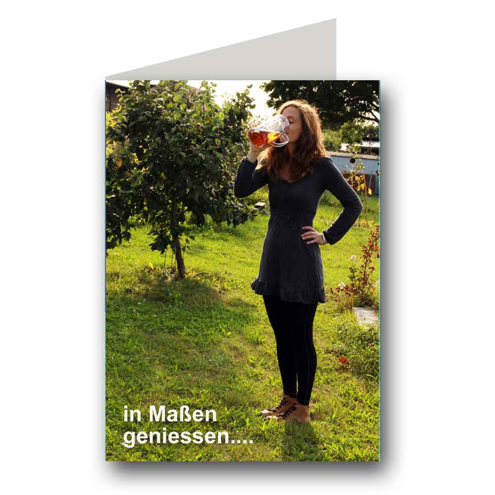 Bild von BierPostCARD - "in Massen geniessen...." Klappkarte gedruckt auf hochwertigem Recyclingpapier A6 im Briefumschlag