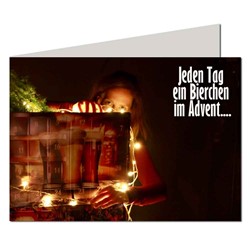 Bild von BierPostCARD - "Advent" Klappkarte gedruckt auf hochwertigem Recyclingpapier A6 im Briefumschlag