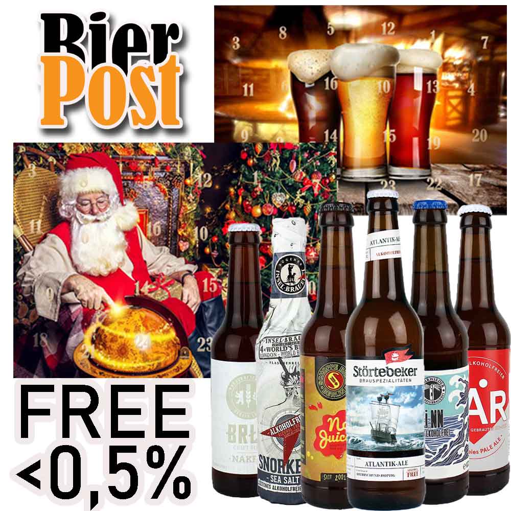 Bild von Bier-Adventskalender - ALKOHOLFREIE BIERE bis Alc. 0,5% Vol. - incl BierPostCARD