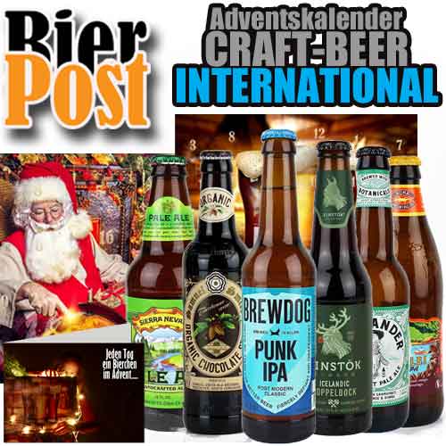 Bild von Bier-Adventskalender - 24 x CRAFT BEER INTERNATIONAL - je 0,33l - incl. BierPostCARD