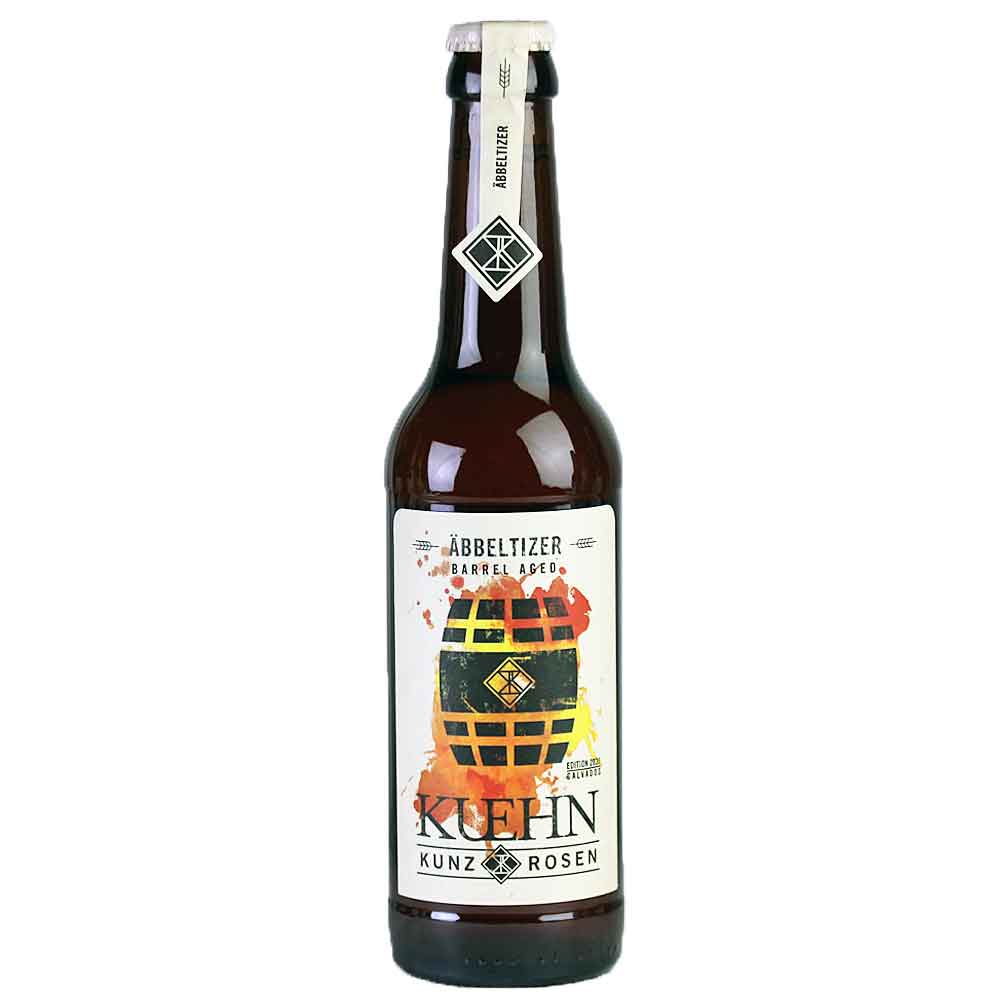 Bild von Kuehn Kunz Rosen - ÄBBELTIZER - BARREL AGED - BOCK mit APFEL - Jahrgang 2021 GALVADOS - 0,33l  - ( MHD 26. NOVEMBER 2023 )