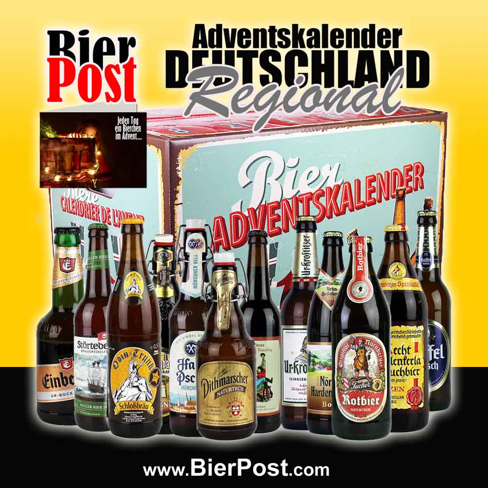 Bild von Bieradventskalender - DEUTSCHLAND REGIONAL - BIERADVENTSBOX - ( VORBESTELL-Aktion incl. Design Öffner und deiner personalisierten Gravur GRATIS ) 