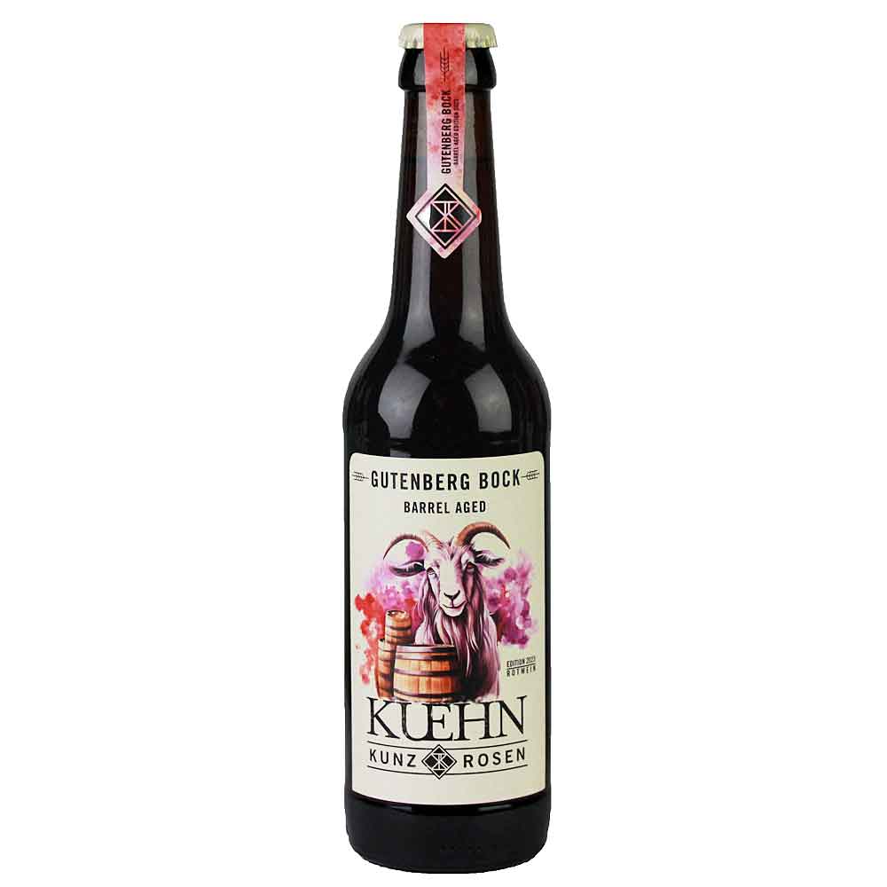 Bild von Kuehn Kunz Rosen - GUTENBERG BOCK - BARREL AGED - Jahrgang 2023 ROTWEIN - 0,33l