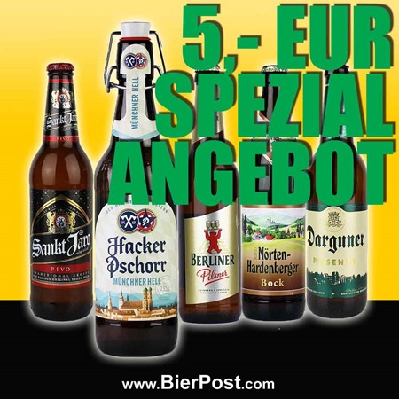 Bild von SPEZIAL ANGEBOT (Nr 1) 5 Biere für 5 EURO - ( MHD eine Fl. 31. März 2024 alle anderen länger ) 