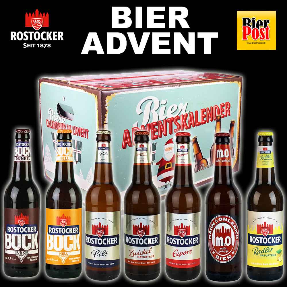 Bild von Bieradventskalender - gefüllt mit 24 ROSTOCKER BIEREN  ( VORBESTELL-Aktion incl. Design Öffner und deiner personalisierten Gravur GRATIS ) 