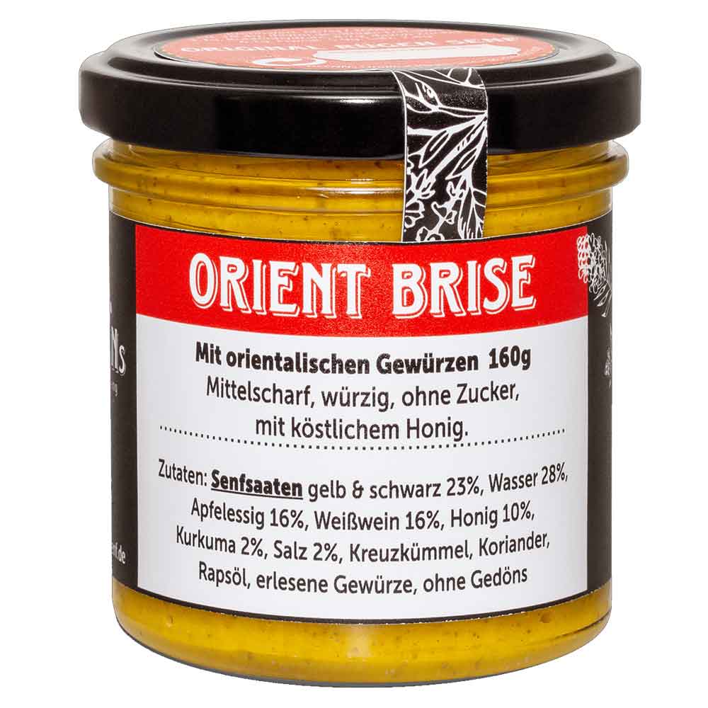 Bild von Glenns Rügener Senf - ORIENT BRISE - Kreuzkümmel und Koriander - 160g