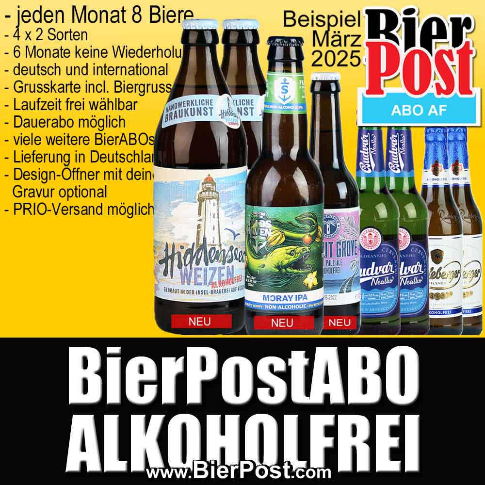 Bild von BierPostABO - ALKOHOLFREI - incl. Versand in DE, incl BierPostCARD  