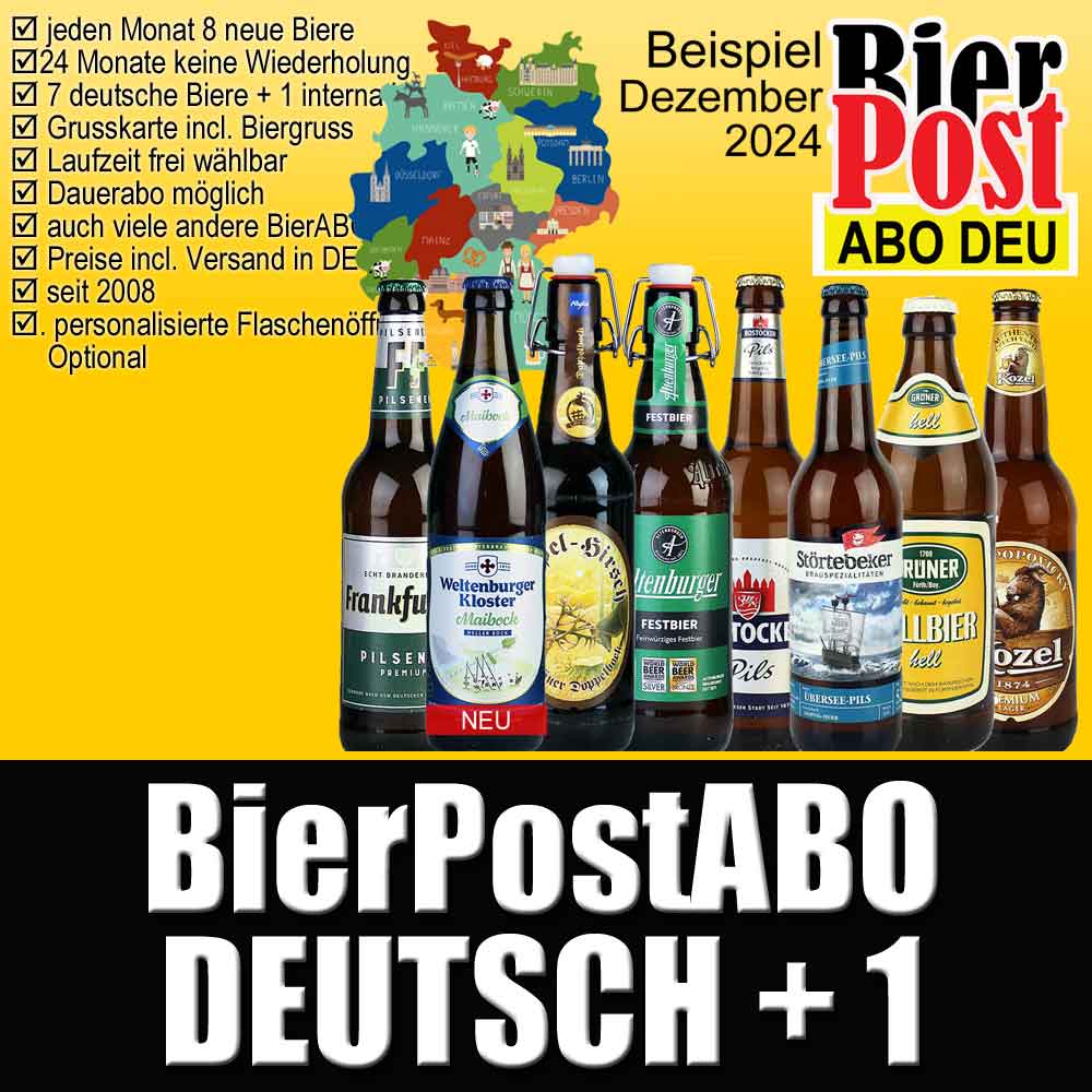 Bild von BierPostABO "DEUTSCH+1" -  incl. Versand in DE, incl BierPostCARD 
