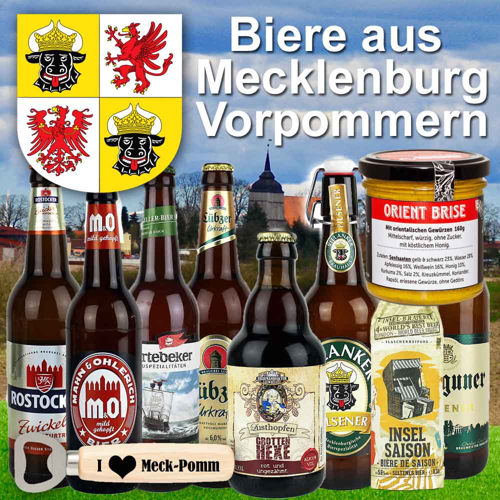 Bild von FLEXI-SET - MECKLENBURG/VORPOMMERN - mit Auswahl - incl 1x Senf und Öffner "I Love Meck-Pomm"