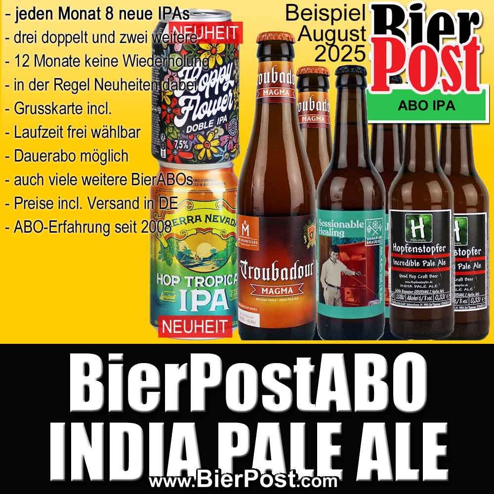 Bild von BierPostABO - INDIA PALE ALE (IPA) - incl. BierPostCARD GRATIS dazu  incl. Versandkosten in DE  