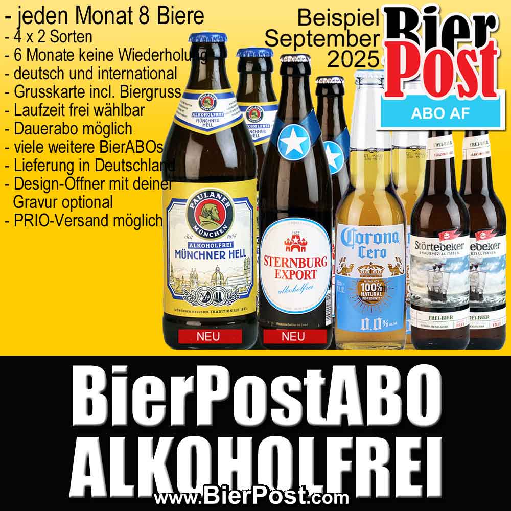 Bild von BierPostABO - ALKOHOLFREI - incl. Versand in DE, incl BierPostCARD  