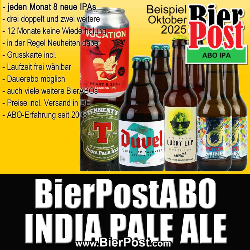 Bild von BierPostABO - INDIA PALE ALE (IPA) - incl. BierPostCARD GRATIS dazu  incl. Versandkosten in DE  