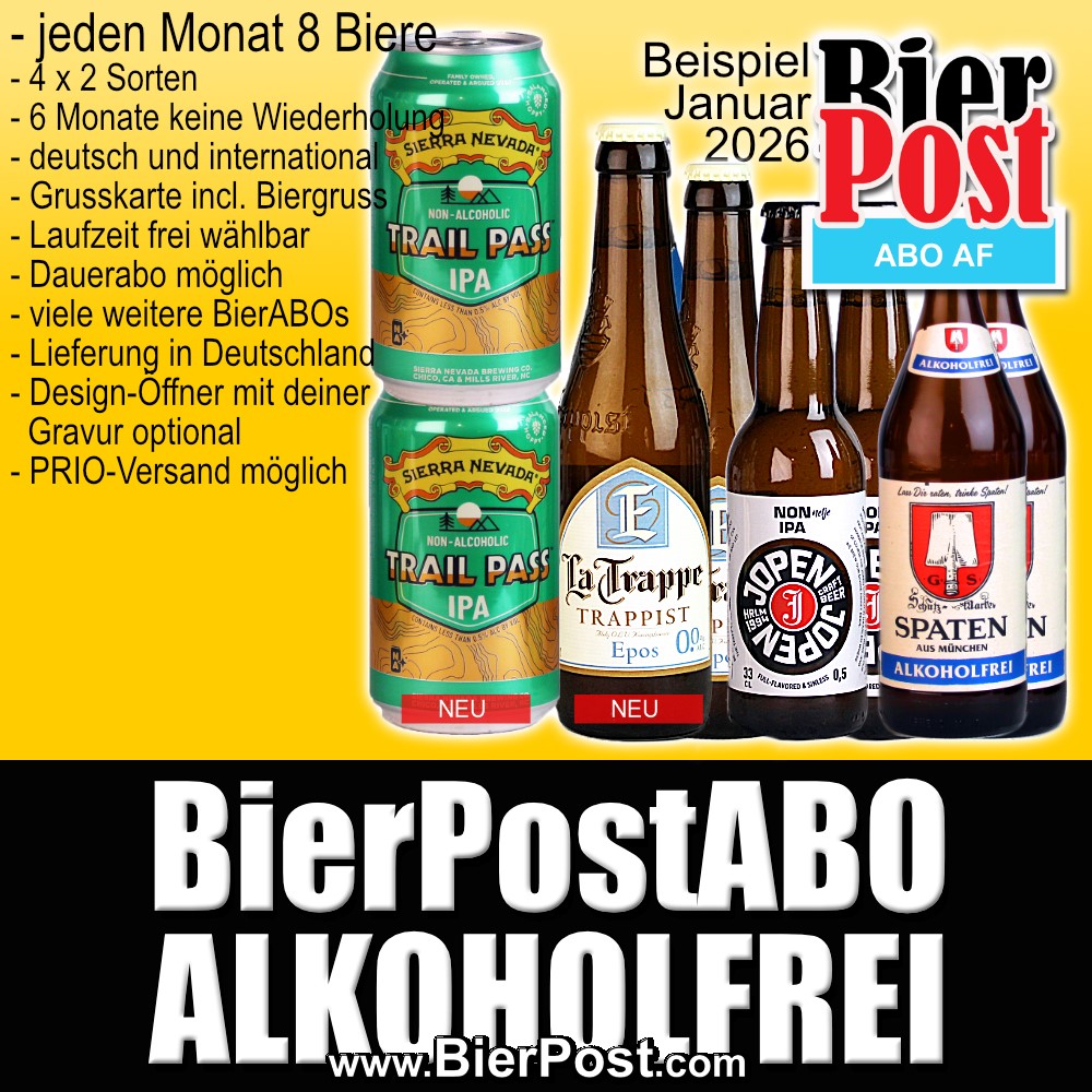 Bild von BierPostABO - ALKOHOLFREI - incl. Versand in DE, incl BierPostCARD  