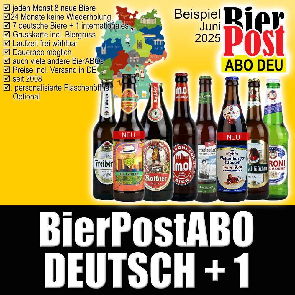 Bild von BierPostABO "DEUTSCH+1" -  incl. Versand in DE, incl BierPostCARD
