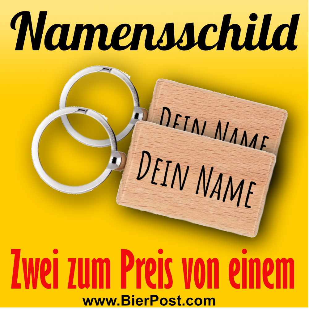 Bild von Namensschild - HOLZ - RECHTECKIG - incl. Personalisierter Lasergravur - ( 2 zum Preis von einem , einfach beide Zeilen ausfüllen )