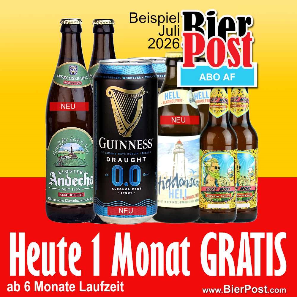 Bild von BierPostABO - ALKOHOLFREI - incl. Versand in DE, incl BierPostCARD ( HEUTE 1 Monat GRATIS dazu ab einer Laufzeit von 6 Monaten ) 