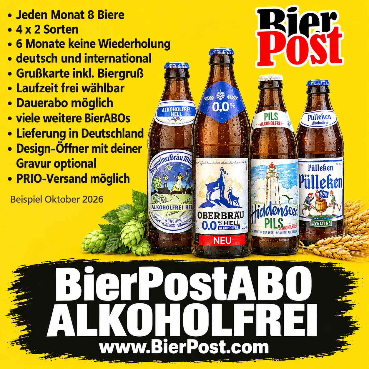 Bild von BierPostABO - ALKOHOLFREI - incl. Versand in DE, incl BierPostCARD