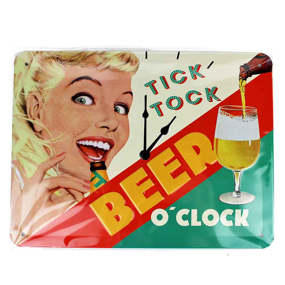 Bild von Blechschild "Its BEER O´Clock" (FRAU) A5 20 x 15 cm